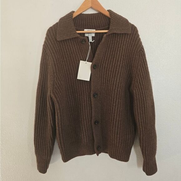 COS Alpaca Blend Ribbed Button Down Cardigan For Men Size XS - Picture 10 of 15